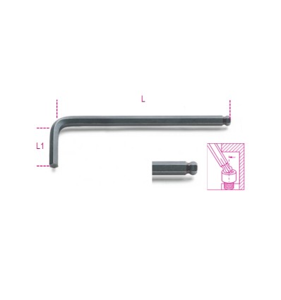 Llave cabeza esferica bruñida mod 96BP