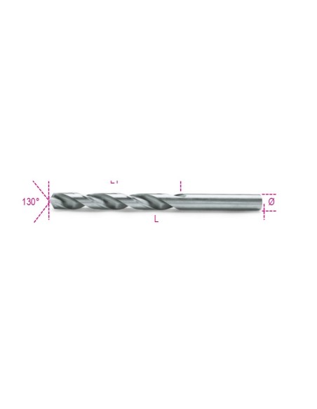 Broca corta HSS rectificada brillante mod 412