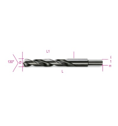 Broca corta HSS rectificada brillante mod 412A