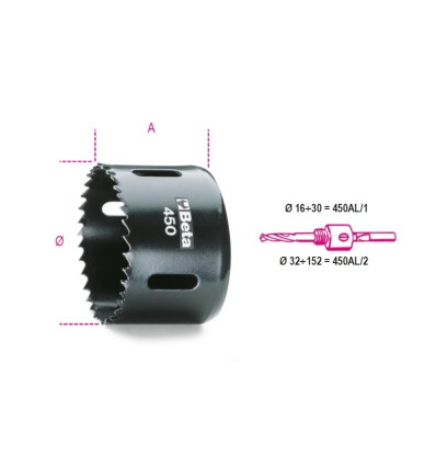 Sierra de corona HSS bimetal mod 450