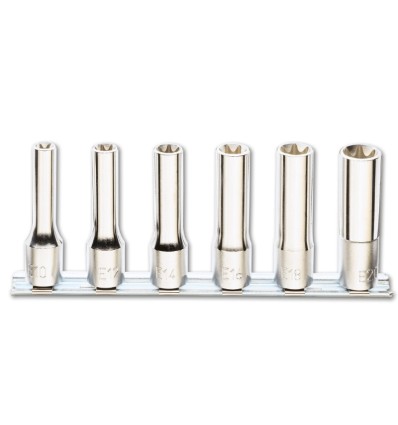 JUEGO 6 VASOS LARGOS PARA TORNILLOS CON HUELLA TORX 920FTX-LSB6