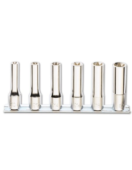 JUEGO 6 VASOS LARGOS PARA TORNILLOS CON HUELLA TORX 920FTX-LSB6