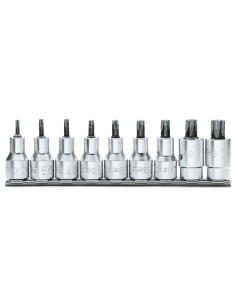 JUEGO 9 VASOS MACHO PAARA TORNILLOS CON PERFIL TORX 920TX/SB9