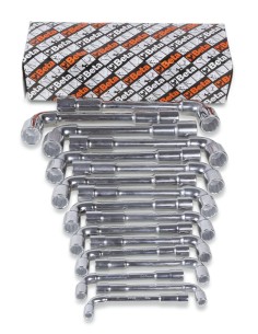 JUEGO 17 LLAVES PIPA DOBLE HEXAGONAL-BIHEXAGONAL CROMADA EN CAJA 932/S17