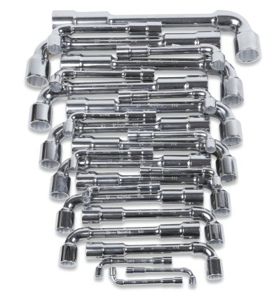JUEGO 25 LLAVES PIPA DOBLE HEXAGONAL-BIHEXAGONAL CROMADA EN CAJA 932/S25