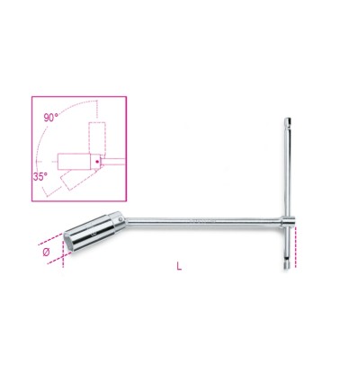 LLAVE 20.8 MM EN T VASO ARTICULADO PARA BUJIAS 957 20.8