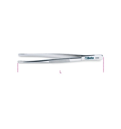 PINZAS 150 MM PUNTA PLANA RECTA INOXIDABLE 996 150