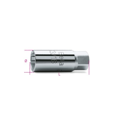 Llave de vaso largo con cuadrado hembra 3/8 pulgadas para bujias mod 956E