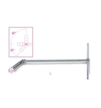 Llave en T con vaso articulado para bujias mod 959