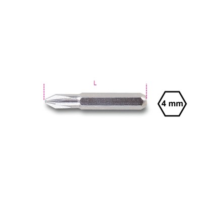 Punta con cabeza ranurada phillips mod 1256PH