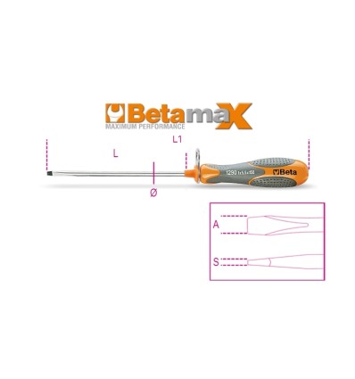 Destornillador con cabeza ranurada mod 1290HS