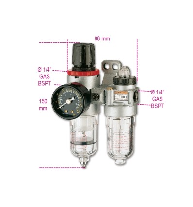 FILTRO REGULADOR LUBRICADOR 1/4 PULGADAS 1919FE1/4