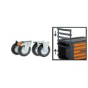CAJA LARGO 3 DEPARTAMENTOS DE CHAPA C19LCON CUATRO RUEDAS Y BARRA 2300ST/KIT