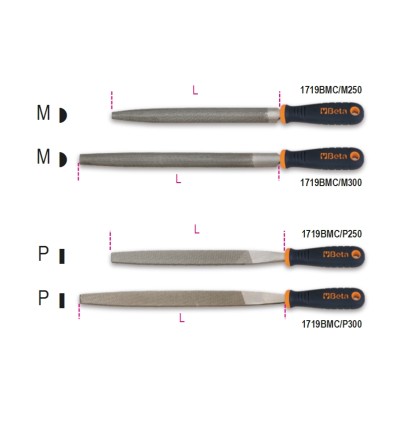 Lima semirredonda de corte bimaterial mod 1719BMC-M