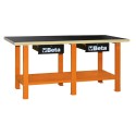 Banco de trabajo con estante de madera mod C56W