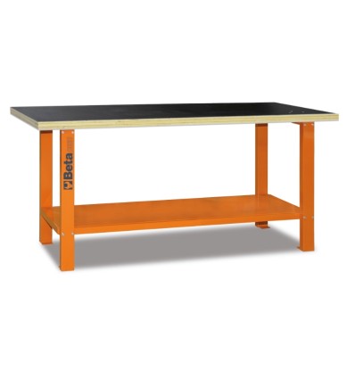 Banco de trabajo con estante de madera mod C56B