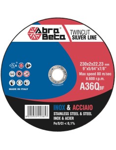 DISCO DE CORTE ACERO-INOXIDABLE 230X2X22.23 CP A36Q