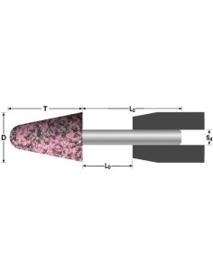 MUELA CONICA CON PUNTA REDONDEADA MANGO HIERRO FUNDIDO 20X40X6X40 F.5 A-AR24R5V
