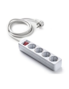 Base de enchufes multiples con interruptor blanca con cable 3 m
