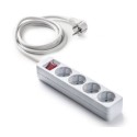 Base de enchufes multiples con interruptor blanca con cable 3 m