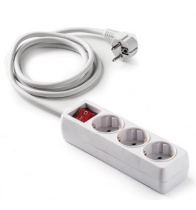 BASE MULTIPLE CON INTERRUPTOR BLANCO 3 TOMAS 5MT FAMATEL