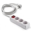 BASE MULTIPLE CON INTERRUPTOR BLANCO 3 TOMAS 5MT FAMATEL