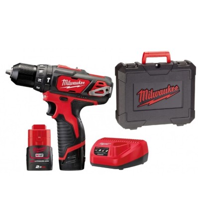 Taladro atornillador con percusión 12V M12 BPD-202C con cargador y 2 baterías 12v 2,0 Ah