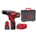 Taladro atornillador con percusión 12V M12 BPD-202C con cargador y 2 baterías 12v 2,0 Ah