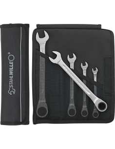 Juego de llaves combinadas con carraca en bolsa enrollable