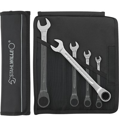 Juego de llaves combinadas con carraca en bolsa enrollable