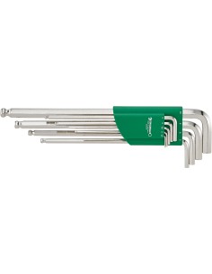 Juego 9 llaves allen hexagonales punta bola 1,5-10 mm 10767/9