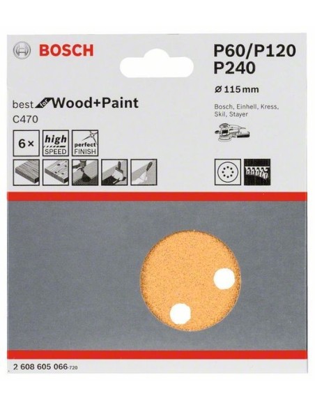 DISCO LIJA BOSCH ROTORBITAL PERFOR. 115M M 8P SURTIDO C470 MA