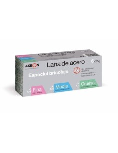 LANA ACERO PULIR 6 PZ 25GR 2FINA+2MED+2GRUESA SURTIDO AKRON