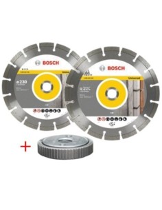 LOTE 2 DISCOS DIAMANTE 230 MM UNIVERSA + TUERCA RAPIDA