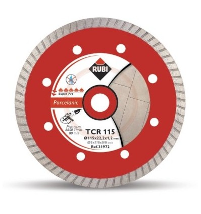 DISCO CORTE PORCELAN. B/CONT 115X1,2 MM TURBO DIAM RUBI