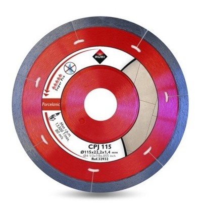 DISCO CORTE PORCELAN. SEGMENT 115MMX1,7MM DIAM CPJ-115 RUBI
