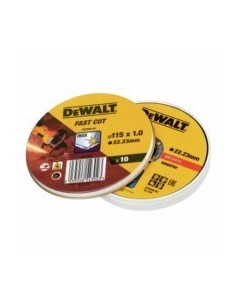 DISCO CORTE INOX 115X1.0X22.23MM FAST CUT DEWALT 10 PZ