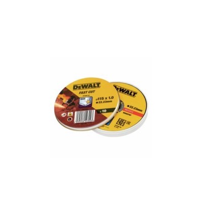 DISCO CORTE INOX 115X1,0X22,23MM FAST CUT DEWALT 10 PZ