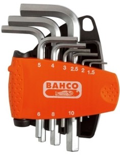 LLAVE ALLEN HEXAG. 1.5-10MM ACODADA NIQ BAHCO 9 PZ