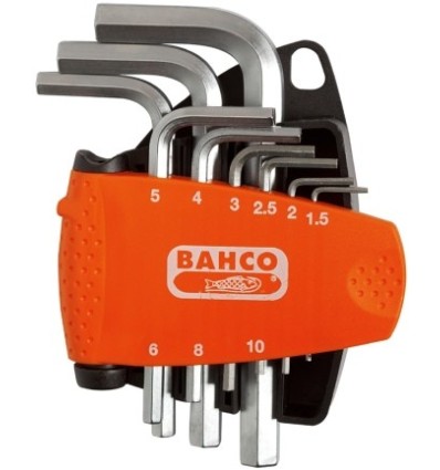 LLAVE ALLEN HEXAG. 1,5-10MM ACODADA NIQ BAHCO 9 PZ