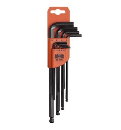 LLAVE ALLEN P/BOLA 1,5-10MM LARGA ACODADA BAHCO 8 PZ
