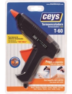 PISTOLA ENCOLAR TERMOFUSIBLE 60 W CON GATILLO T-60 CEYS