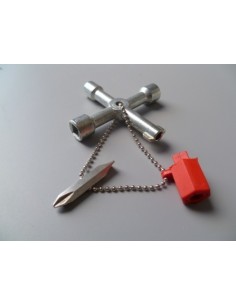 LLAVE ARMARIO CABINA CONTROL GAS-AGUA-ELECTRICIDAD LATON CROMADO