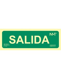 CARTEL SEÑAL 105X300MM LUMINISCENTE PVC SALIDA NORMALUZ
