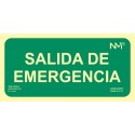 CARTEL SEÑAL 150X300MM LUMINISCENTE PVC SALIDA EMERGENCIA NO