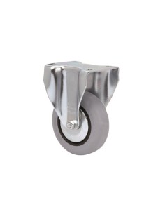 RUEDA FIJA 100MM 2-2460 PL.75X66 070KG.LISO GOMA GR 100CP-PG