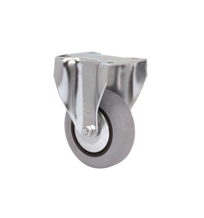 RUEDA FIJA 100MM 2-2460 PL.75X66 070KG.LISO GOMA GR 100CP-PG