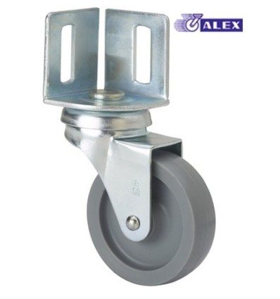 RUEDA GIR 040MM 3-0009 ANGULO RANURADO 022KG.LISO PP GR B BP