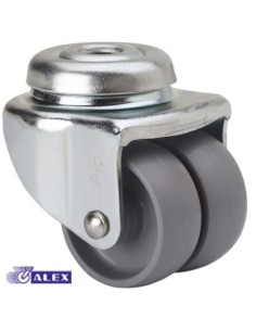 RUEDA GIR.DBLE 040MM 3-0014 AG/PAS 040KG.LISO PP GR IB BP AL