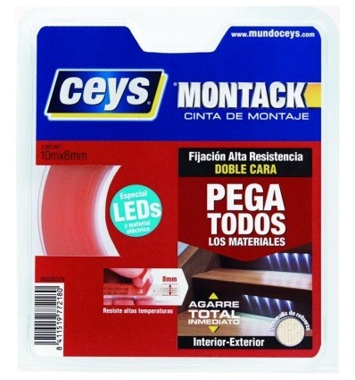 CINTA ADH 08MMX 10MT D/CARA MONTACK CEYS